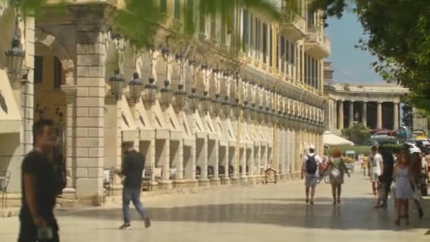 Calles Ciudad Corfú Arquitectura Del Casco Antiguo Corfú Grecia — Vídeo de stock