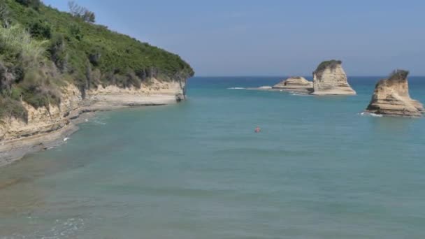 Hermosa Playa Isla Corfú Grecia — Vídeos de Stock