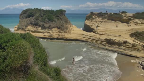 Korfu Nun Simgeleri Kanal Amour Yunanistan — Stok video