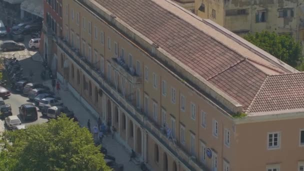 Panorama Del Capitolio Corfú Vista Del Casco Antiguo Fuerte Viejo — Vídeo de stock