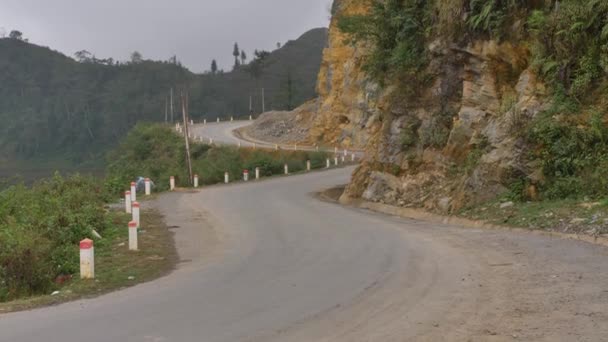 Montagnes Dans Province Giang Vietnam Personnes Voyageant Sur Boucle Giang — Video