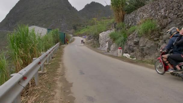 Montanhas Província Giang Vietname Pessoas Que Viajam Giang Loop — Vídeo de Stock