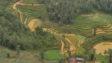 Ha Giang vilayetindeki dağlar, Vietnam.