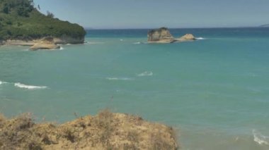 Korfu Adası, Yunanistan 'ın Rocky kıyı şeridi.