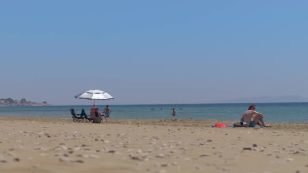 Vacker Strand Korfu Grekland — Stockvideo