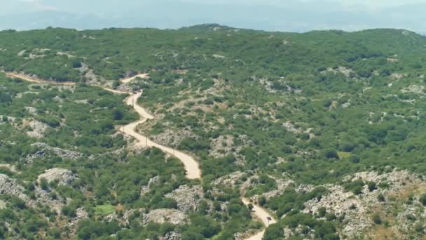 Zonsondergang Vanaf Pantocrator Berg Prachtig Landschap Van Corfu Gebergte Griekenland — Stockvideo