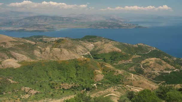 Felsige Küste Der Insel Korfu Griechenland — Stockvideo