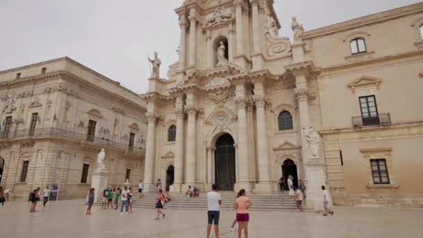 Cathedral Syracuse Beautiful Architecture Sicily Italy — Stock Video