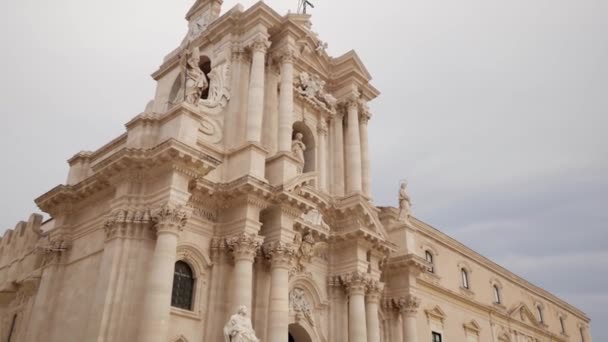 Katedralen Syrakusa Vacker Arkitektur Sicilien Italien — Stockvideo