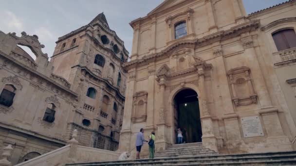 Noto Talya San Francesco Immacolata Kilisesi Noto Daki Önemli Dini — Stok video