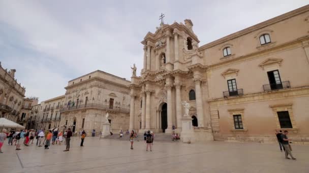 Cathedral Syracuse Beautiful Architecture Sicily Italy — Stock Video