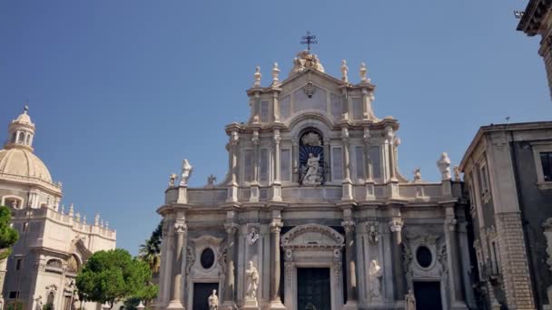 Kathedraal Van Sant Agata Architectuur Van Sicilië Italië — Stockvideo