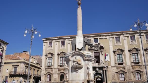 Fuente Dell Elefante Catania Sicilia — Vídeos de Stock