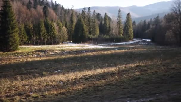 Prachtig Landschap Van Heuvels Zonnige Dag Herfst — Stockvideo