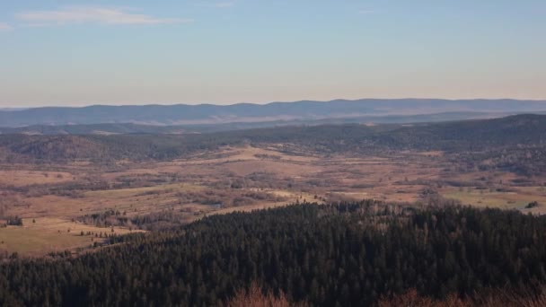 Gyönyörű Táj Dombok Napsütéses Napon Ősszel — Stock videók