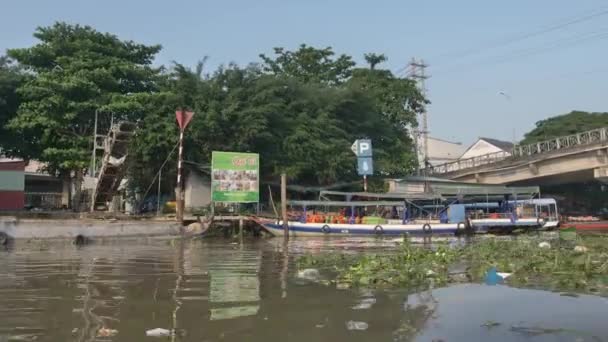 Mekong Delta Vietnam Utsikt Från Båten Cai Flytande Marknaden Södra — Stockvideo