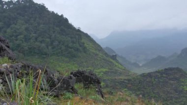 Sonbaharda güneşli bir günde güzel tepeler manzarası.