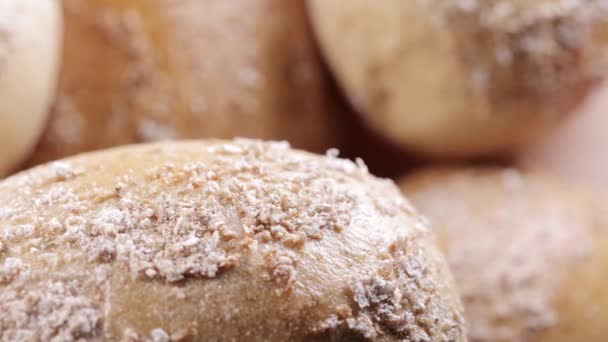 Chutný Chléb Zavřít Záběry — Stock video