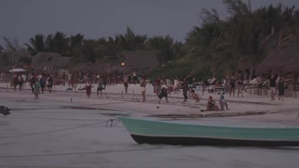 Holbox Adası Meksika Güzel Bir Sahilde Akşam — Stok video