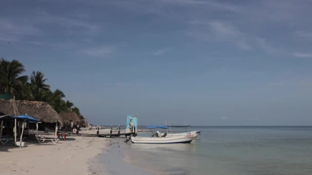 Piękna Plaża Wyspie Holbox Meksyk — Wideo stockowe
