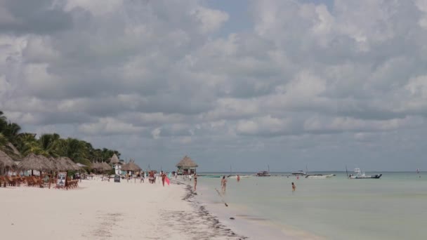 Gyönyörű Homokos Strand Cancun Mexikó — Stock videók