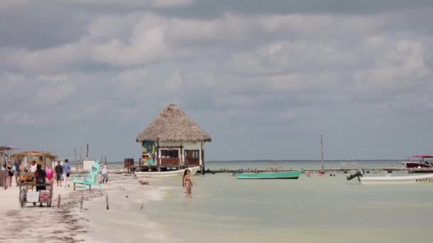 Gyönyörű Homokos Strand Cancun Mexikó — Stock videók