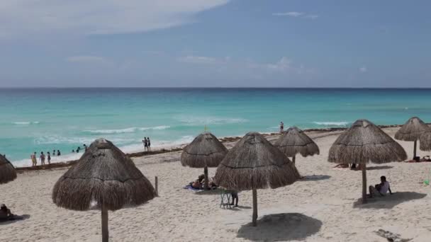Krásná Písečná Pláž Cancúnu — Stock video
