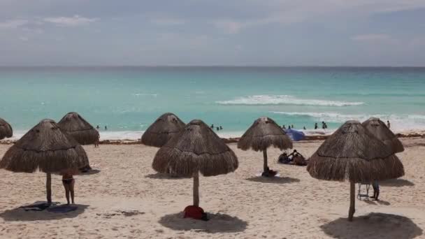 Όμορφη Αμμώδης Παραλία Στο Κανκούν — Αρχείο Βίντεο