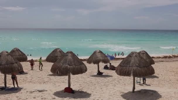 Vacker Sandstrand Cancun — Stockvideo