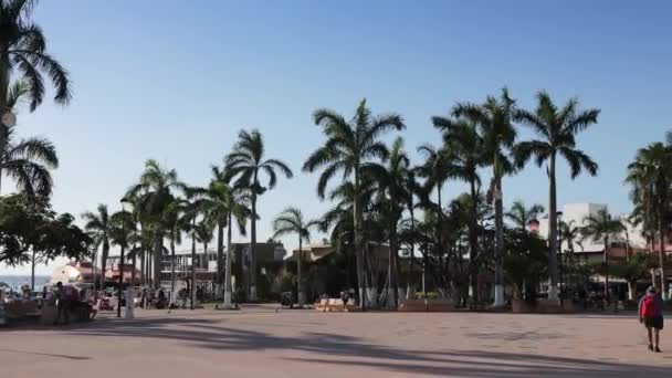 Plaza Central Pueblo Isla Cozumel México — Vídeos de Stock