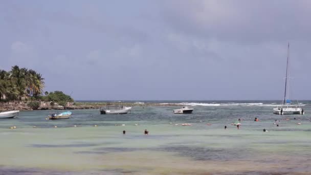 Seaside Akumal Beautiful Place Mexico — Stock Video