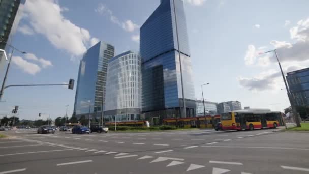 Skyscrapers Warsaw City Poland — Stock Video