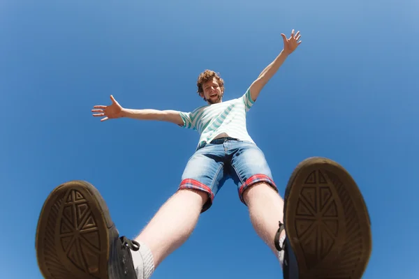 Happy guy having fun outdoor — Stock Photo, Image