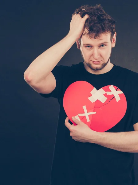 Unhappy man with broken heart. — Stock Photo, Image