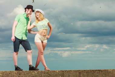 hipster iki flört açık oynarken aşk içinde