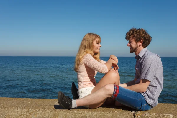 Couple in love enjoy romantic date — Stock Photo, Image