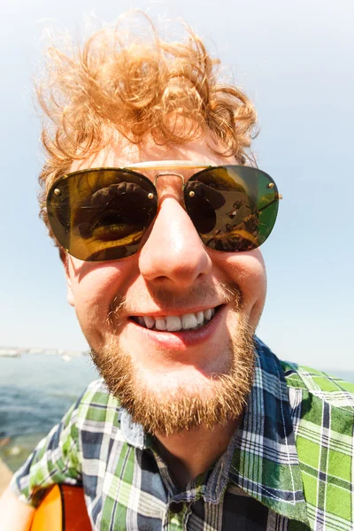 Happy young man guy outdoor. — Stock Photo, Image