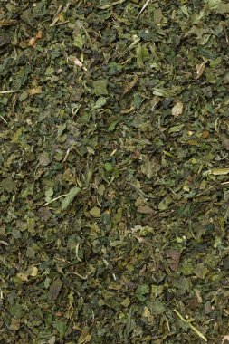 Gıda arka plan bitki çayı ısırgan yaprakları kurutulur