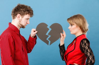 Kırık kalp breaking up Çift.