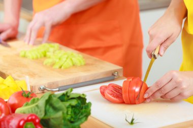 Taze salata hazırlama Çift