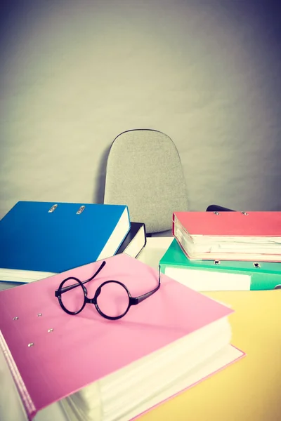 Piles of binders with documents — Stock Photo, Image