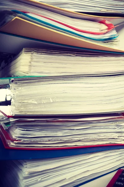 Piles of binders with documents. — Stock Photo, Image