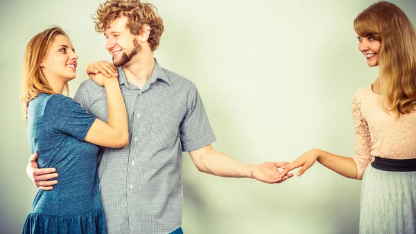 Gelukkig driehoek relatie — Stockfoto