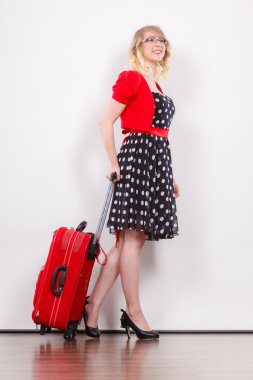 Şık moda kadın kırmızı çanta