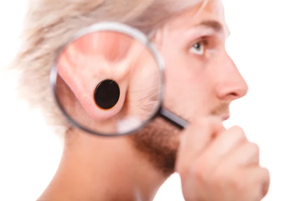 Teen boy with piercing and fashionable hairstyle — Stock Photo, Image