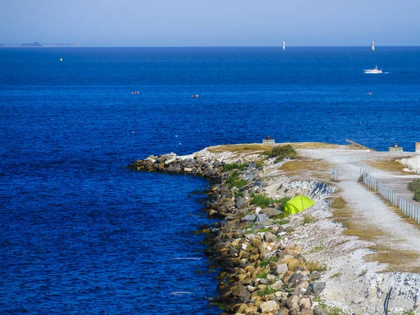 Tält Stranden Sommaren Camping Stranden Semester Och Resor — Stockfoto