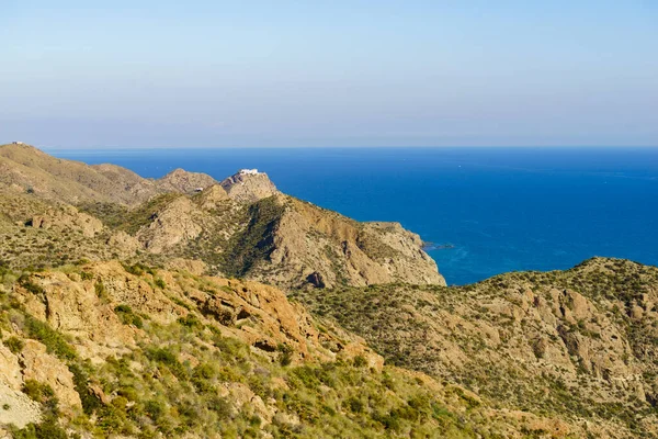 Zicht Vanuit Granatilla Carboneras Zicht Het Kustlandschap Natuurpark Cabo Gata — Stockfoto