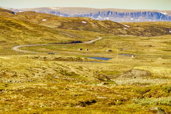 Vägkorsning Hardangervidda Platå Norge Landskap Nationell Turist Hardangervidda Rutt — Stockfoto
