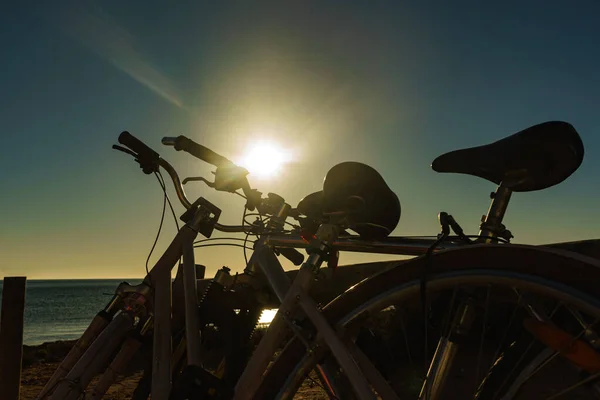 Bicycle Outdoor Beach Morning Time Sunup Holidays Sport Recreation — Stock Photo, Image