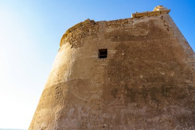 Mesa Roldan Kulesi, Cabo de Gata Nijar Doğal Parkı, Endülüs İspanya. Carboneras Turist Çekimi.